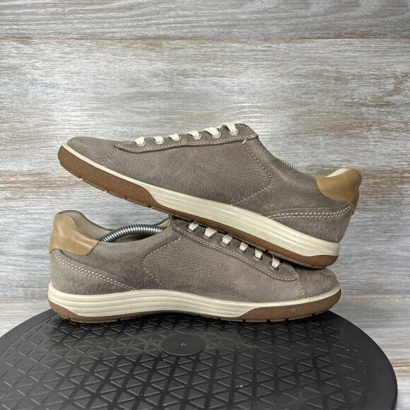 Ecco Women's Chase II Taupe Nubuck Leather Lace Up Sneaker Shoes Size EU 38 US 7 - Picture 6 of 8